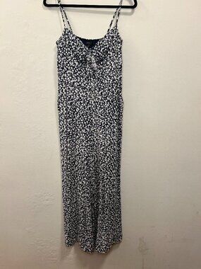 J. Crew Navy Floral Jumpsuit Size 2